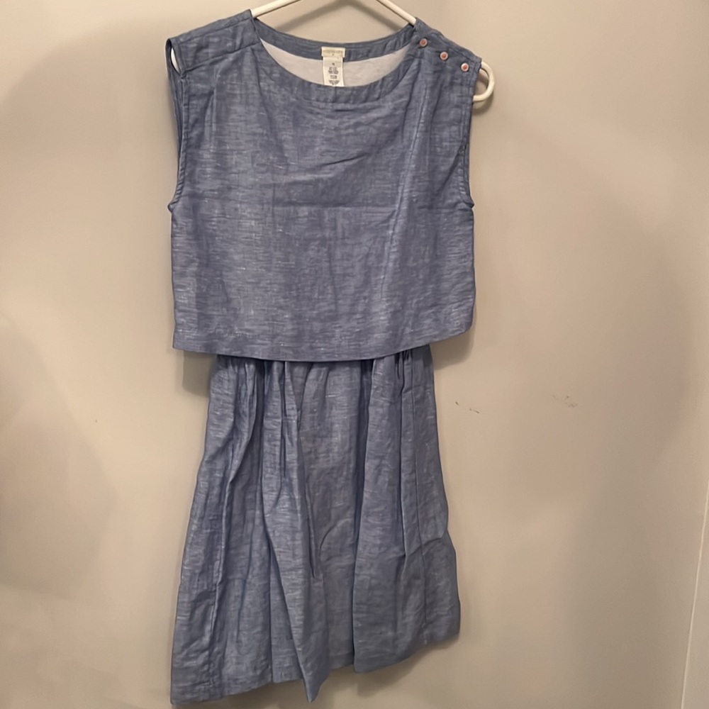 Kids Crewcuts Chambray Linen Dress